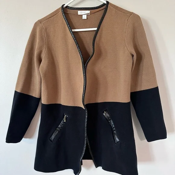 Charter Club Women's Milano Cotton Colorblocked Cardigan - Picture 2 of 5